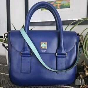 Kate Spade New York Bond Street Flo Satchel Crossbody – Royal Blue / Aqua